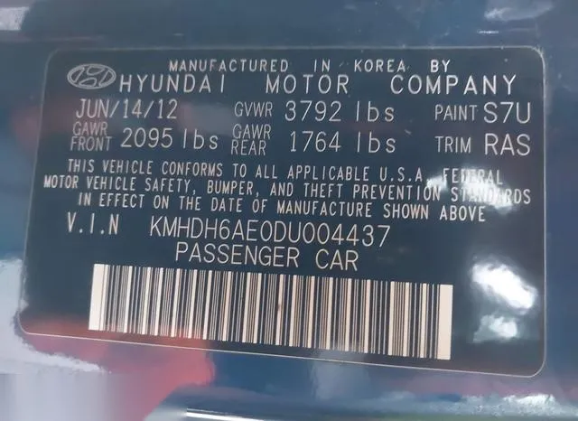 KMHDH6AE0DU004437 2013 2013 Hyundai Elantra- GS 9