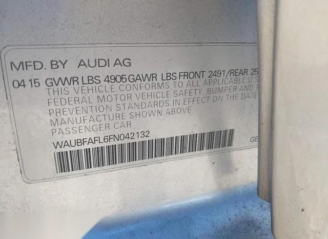 WAUBFAFL6FN042132 2015 2015 Audi A4- 2-0T Premium 9