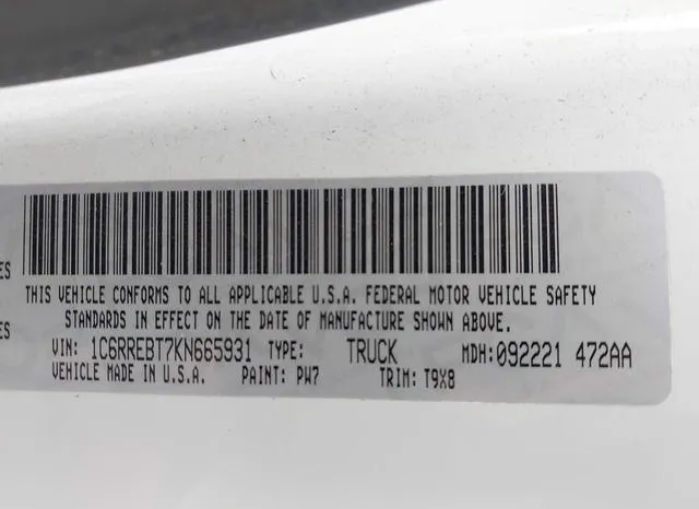 1C6RREBT7KN665931 2019 2019 RAM 1500- Big Horn/Lone Star  4 9