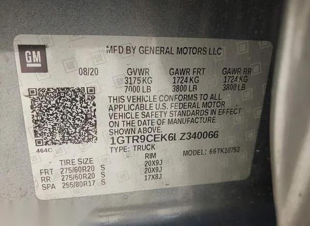 1GTR9CEK6LZ340066 2020 2020 GMC Sierra- 1500 4Wd Double Cab 9