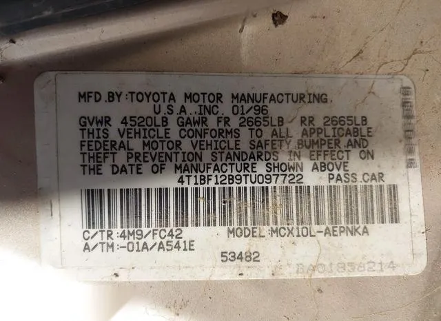 4T1BF12B9TU097722 1996 1996 Toyota Avalon- Xl/Xls 9