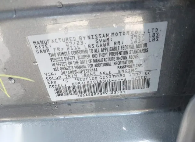 3N1AB8BV3PY323144 2023 2023 Nissan Sentra- S Xtronic Cvt 9