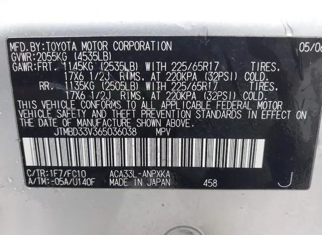 JTMBD33V365036038 2006 2006 Toyota RAV4 9