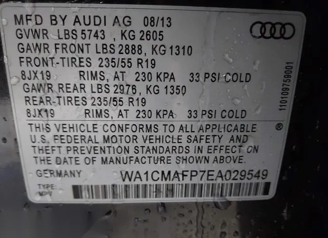 WA1CMAFP7EA029549 2014 2014 Audi Q5- 3-0 Tdi Premium Plus 9