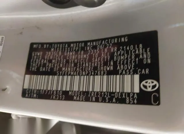 5YFEPMAE0NP347683 2022 2022 Toyota Corolla- LE 9