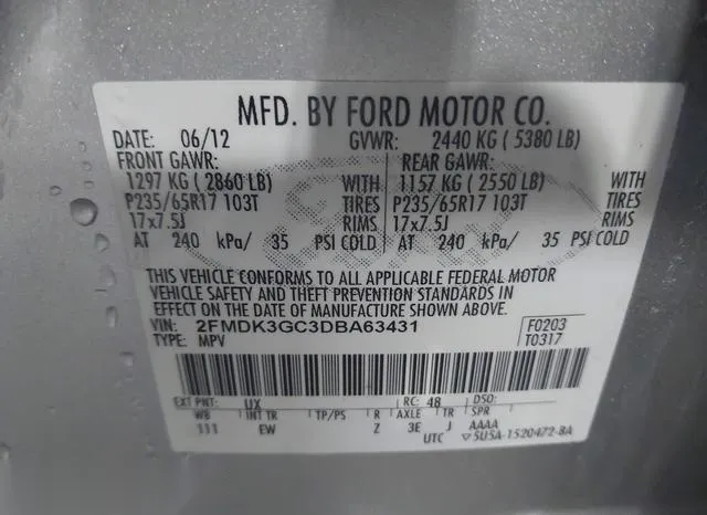 2FMDK3GC3DBA63431 2013 2013 Ford Edge- SE 9