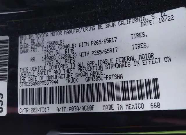 3TMCZ5AN8PM537944 2023 2023 Toyota Tacoma- Trd Sport 9