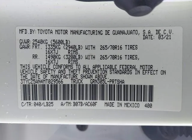 3TYCZ5AN4MT029566 2021 2021 Toyota Tacoma- Trd Pro 9