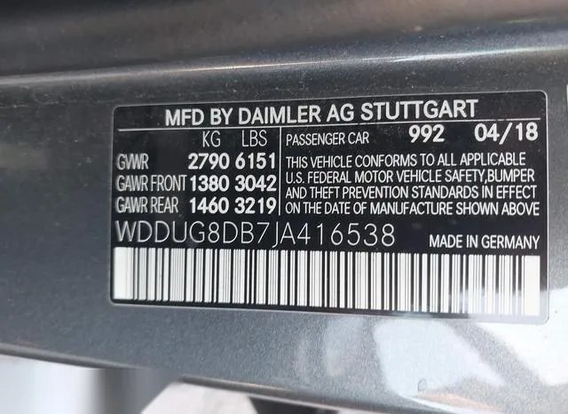 WDDUG8DB7JA416538 2018 2018 Mercedes-Benz S 560 9