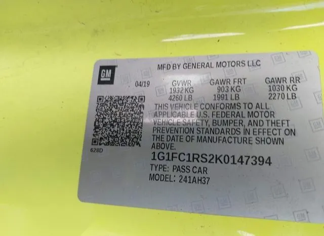 1G1FC1RS2K0147394 2019 2019 Chevrolet Camaro- 2LT 9