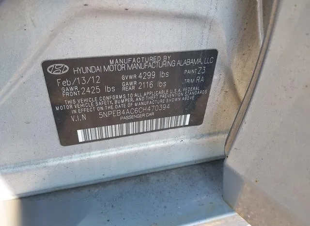 5NPEB4AC6CH470394 2012 2012 Hyundai Sonata- Gls 9