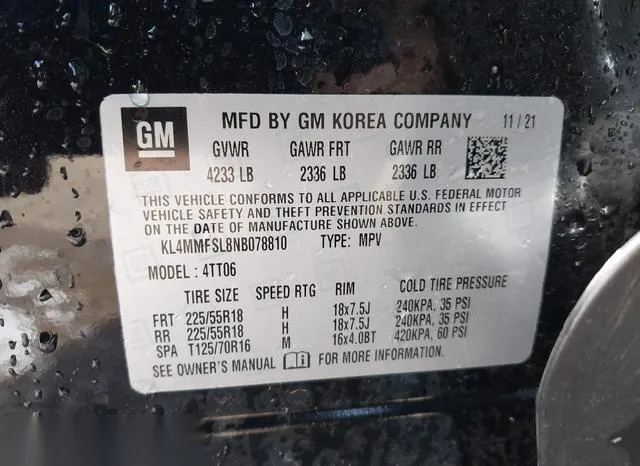 KL4MMFSL8NB078810 2022 2022 Buick Encore- GX Fwd Essence 9