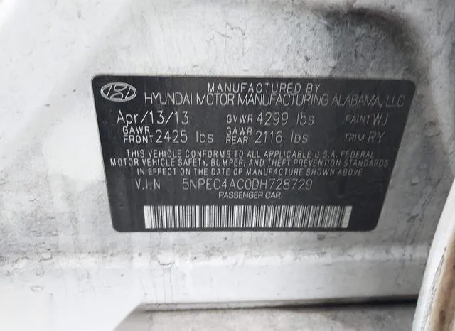 5NPEC4AC0DH728729 2013 2013 Hyundai Sonata- SE 9