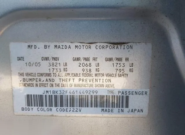 JM1BK32F461449299 2006 2006 Mazda 3- I 9