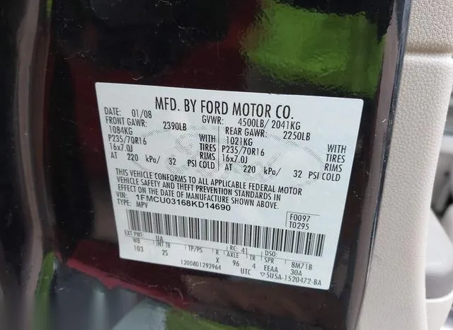 1FMCU03168KD14690 2008 2008 Ford Escape- Xlt 9