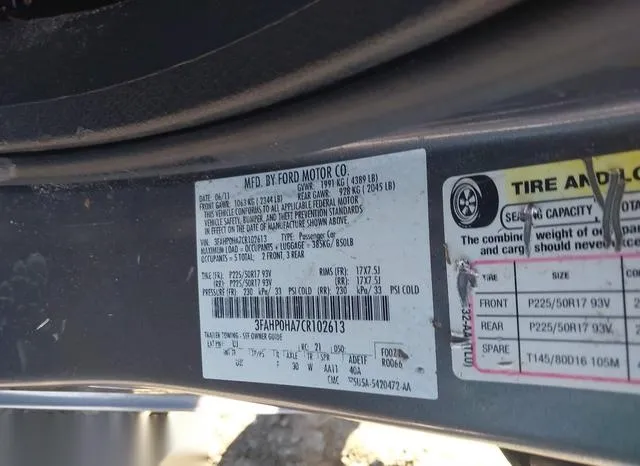 3FAHP0HA7CR102613 2012 2012 Ford Fusion- SE 9