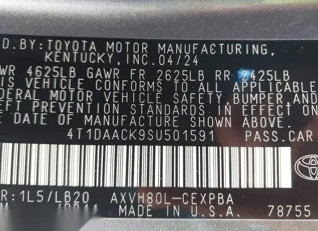 4T1DAACK9SU501591 2025 2025 Toyota Camry- Xse 9