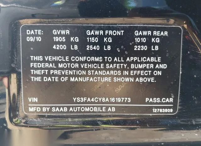 YS3FA4CY8A1619773 2010 2010 Saab 9-3 9