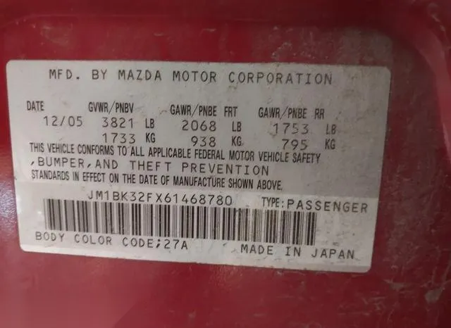 JM1BK32FX61468780 2006 2006 Mazda 3- I 9