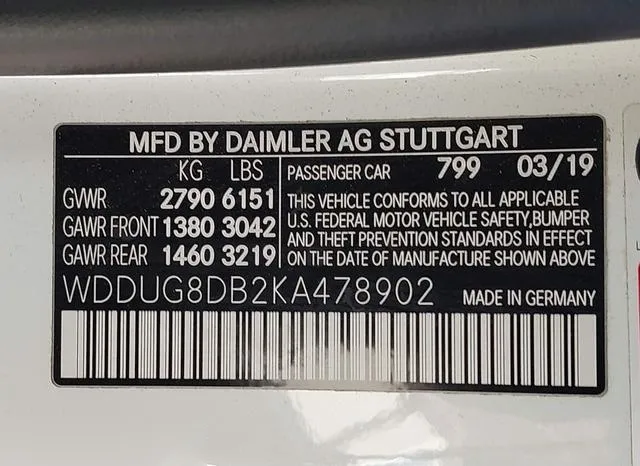 WDDUG8DB2KA478902 2019 2019 Mercedes-Benz S 560 9