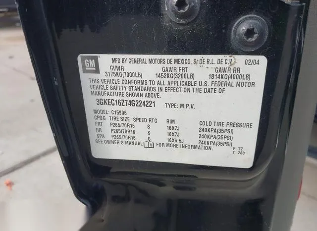 3GKEC16Z74G224221 2004 2004 GMC Yukon Xl 1500- Sle 9