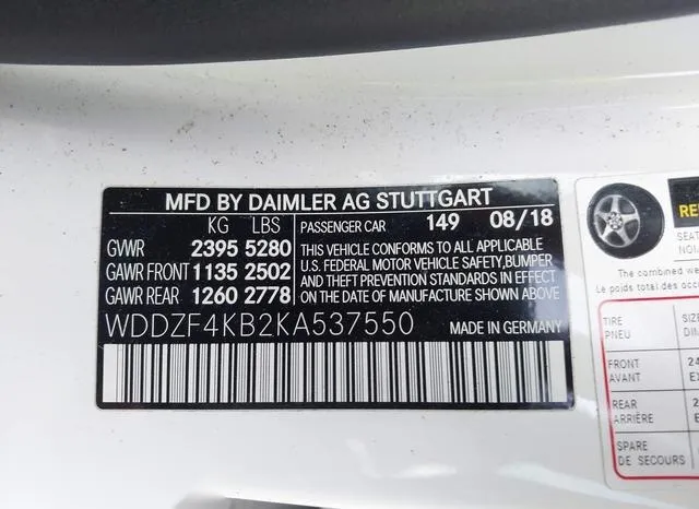 WDDZF4KB2KA537550 2019 2019 Mercedes-Benz E 300- 4Matic 9