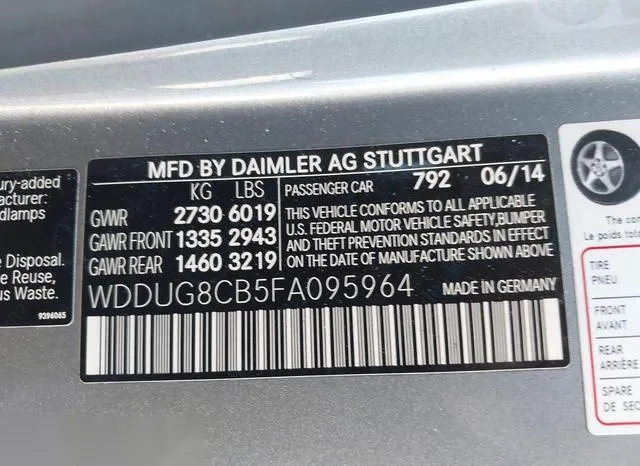 WDDUG8CB5FA095964 2015 2015 Mercedes-Benz S 550 9