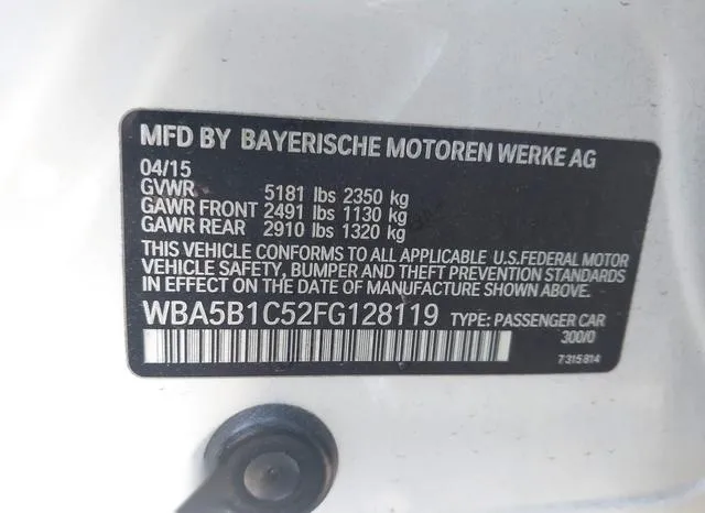 WBA5B1C52FG128119 2015 2015 BMW 5 Series- 535I 9