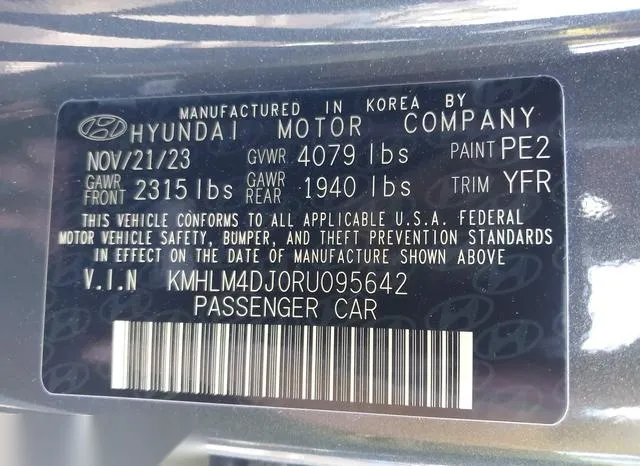 KMHLM4DJ0RU095642 2024 2024 Hyundai Elantra- Blue 9