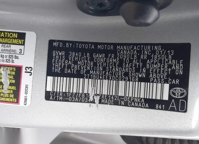 2T1BU4EEXDC029168 2013 2013 Toyota Corolla- LE 9