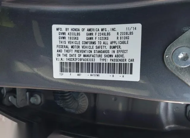 1HGCR2F39FA063053 2015 2015 Honda Accord- LX 9