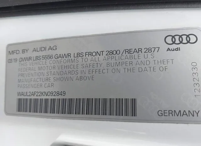 WAUL2AF22KN092849 2019 2019 Audi A6- 55 Premium 9