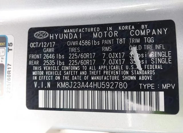 KM8J23A44HU592780 2017 2017 Hyundai Tucson- SE 9