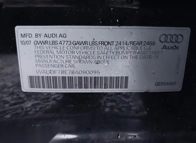 WAUDF78E78A090095 2008 2008 Audi A4- 2-0T/2-0T Special Edition 9