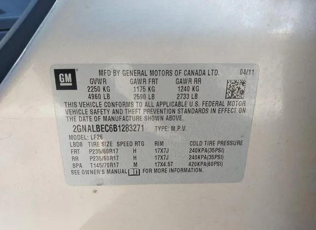 2GNALBEC6B1283271 2011 2011 Chevrolet Equinox- LS 9