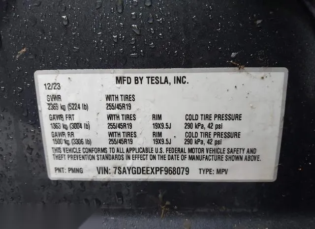 7SAYGDEEXPF968079 2023 2023 Tesla Model Y- Awd/Long Range D 9