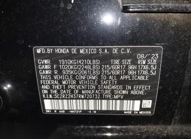 3CZRZ2H37RM720732 2024 2024 Honda HR-V- Awd Lx 9