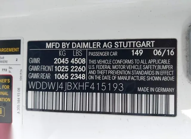 WDDWJ4JBXHF415193 2017 2017 Mercedes-Benz C 300 9