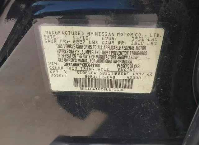 3N1AB6APXBL641100 2011 2011 Nissan Sentra- 2-0SR 9