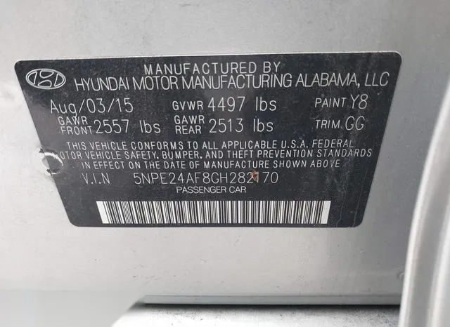 5NPE24AF8GH282170 2016 2016 Hyundai Sonata- SE 9