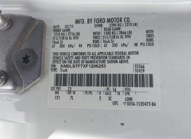 NM0LS7F7XF1206253 2015 2015 Ford Transit- Connect Xlt 9