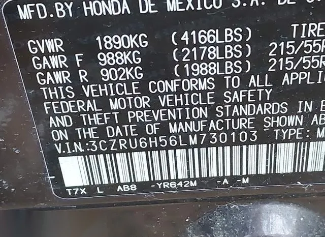 3CZRU6H56LM730103 2020 2020 Honda HR-V- Awd Ex 9