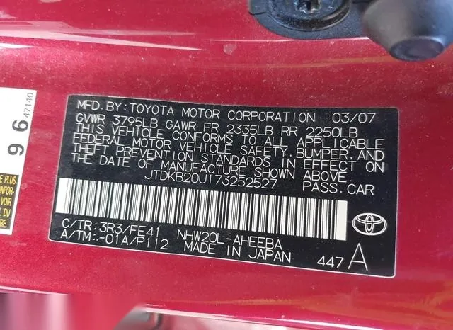 JTDKB20U173252527 2007 2007 Toyota Prius- Touring 9