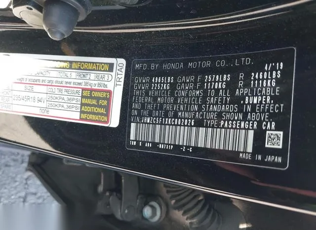 JHMZC5F1XKC002026 2019 2019 Honda Clarity- Plug-In Hybrid 9