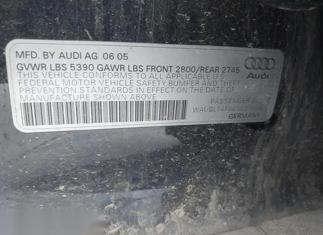 WAUDL74F06N031466 2006 2006 Audi A6- 4-2 9