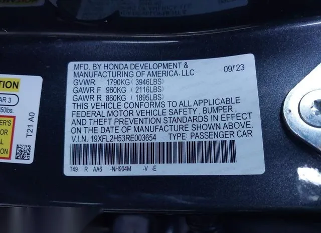 19XFL2H53RE003654 2024 2024 Honda Civic- LX 9