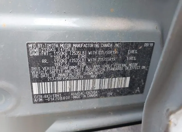 2T3J1RFV5KC050319 2019 2019 Toyota RAV4- Adventure 9