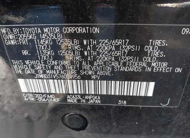 JTMBD31V576024956 2007 2007 Toyota RAV4- Limited 9