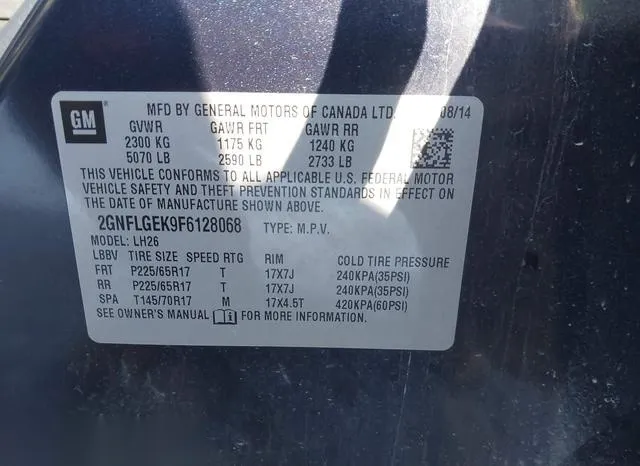 2GNFLGEK9F6128068 2015 2015 Chevrolet Equinox- 2LT 9