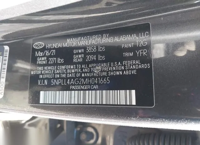 5NPLL4AG2MH041665 2021 2021 Hyundai Elantra- SE 9